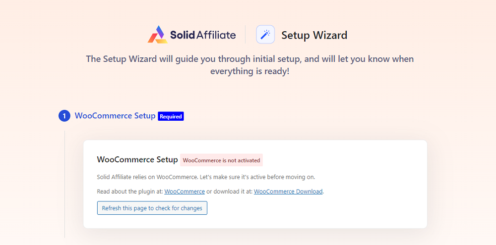 Solid Affiliate Setup Wizard