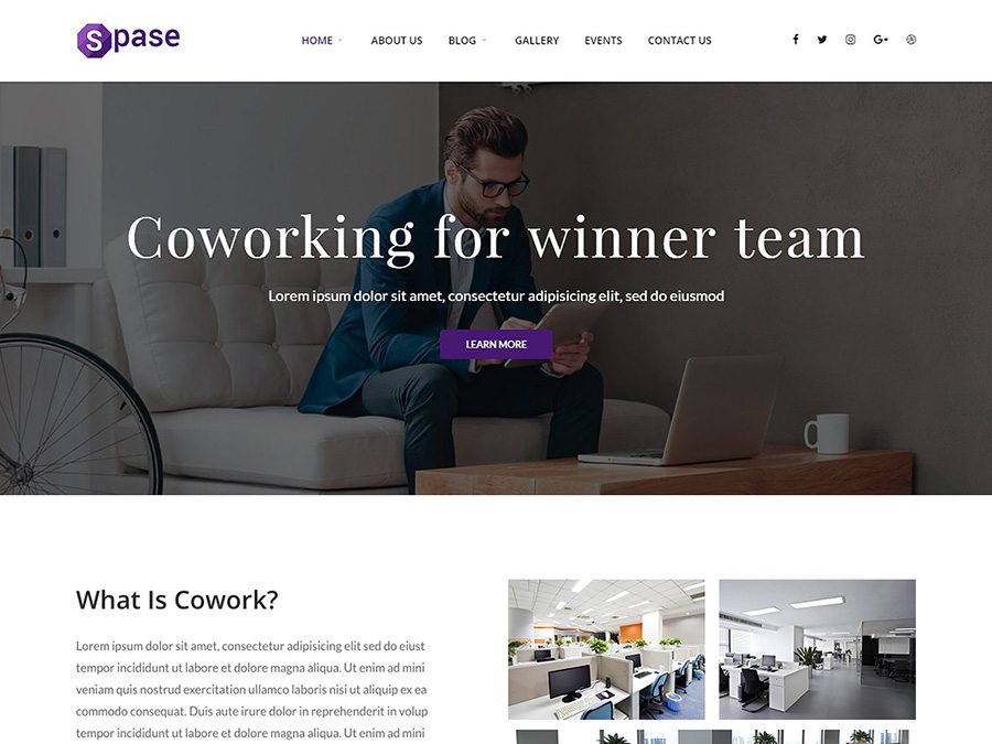 Spase Business and Coworking WordPress Theme
