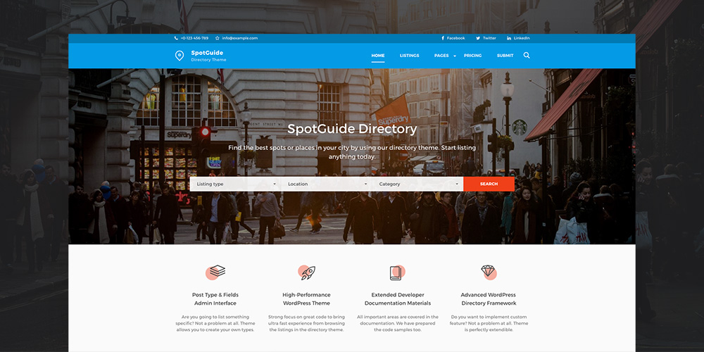 SpotGuide High Performance Directory WordPress Theme