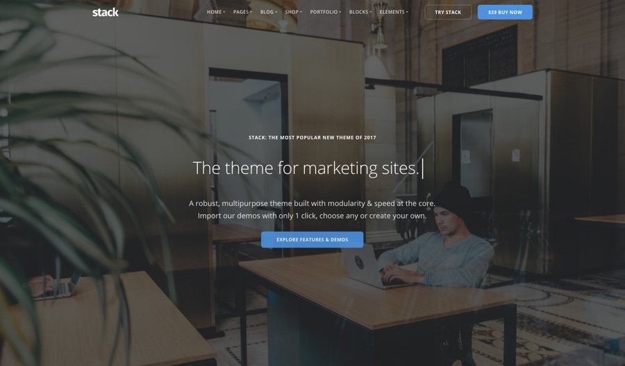 Stack Multipurpose WordPress Theme with Variant Page Builder
