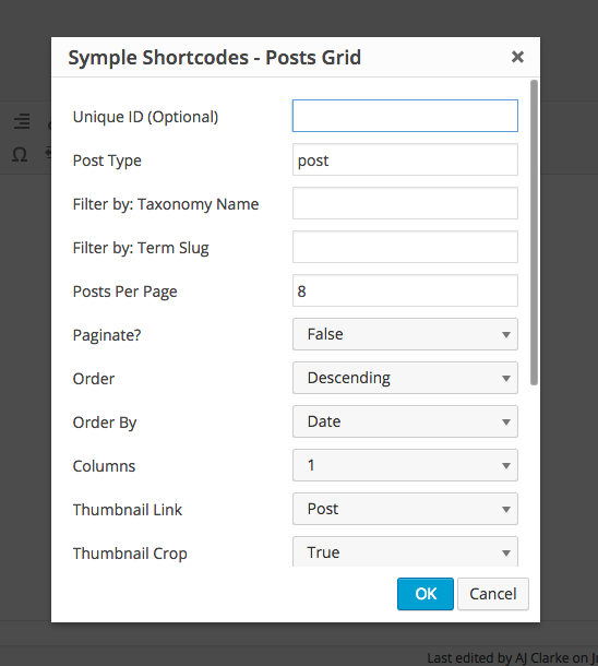 Symple Shortcodes Pop-up Easy shortcode inserting