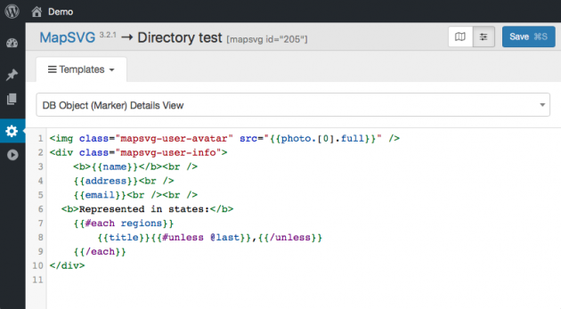 MapSVG Template Editors