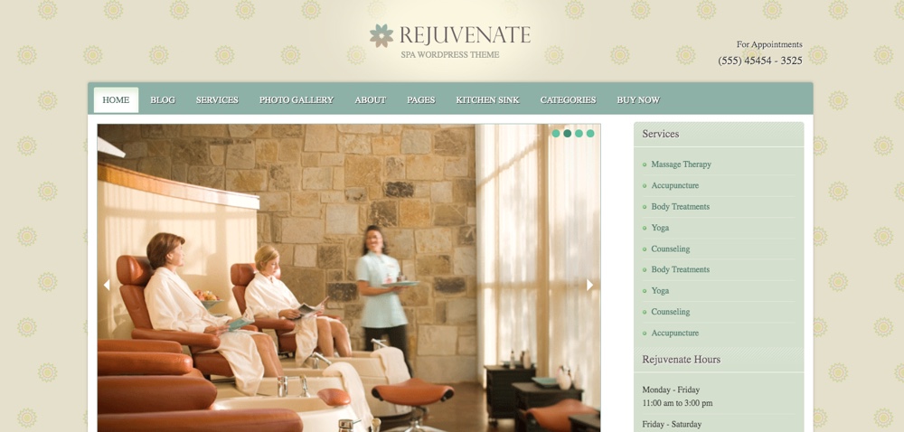 Rejuvenate Spa WordPress Theme