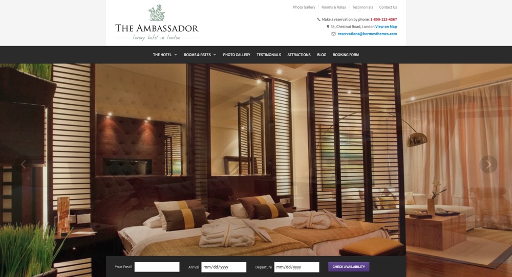 Ambassador Hotel WordPress Theme