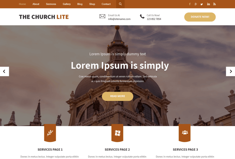 The Church Lite Free WordPress Theme