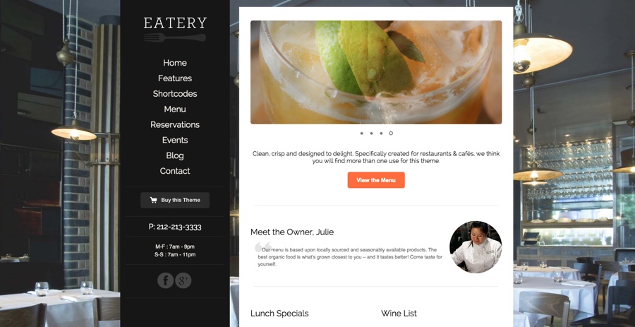 Eatery Responsive WordPress Theme