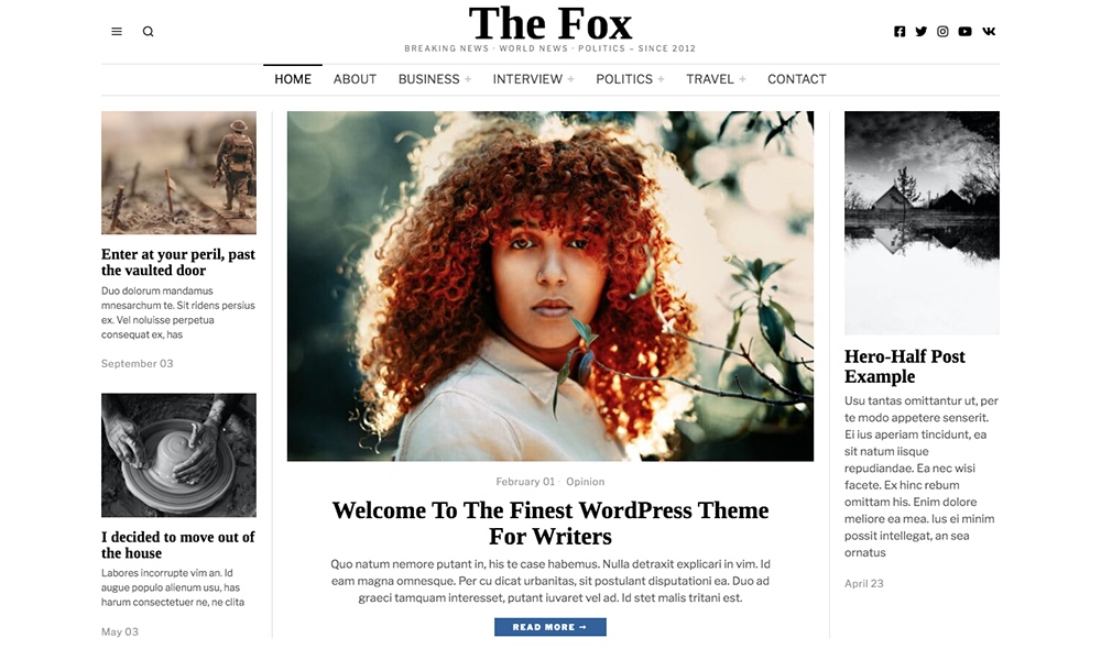 The Fox - Modern Blog Magazine Theme