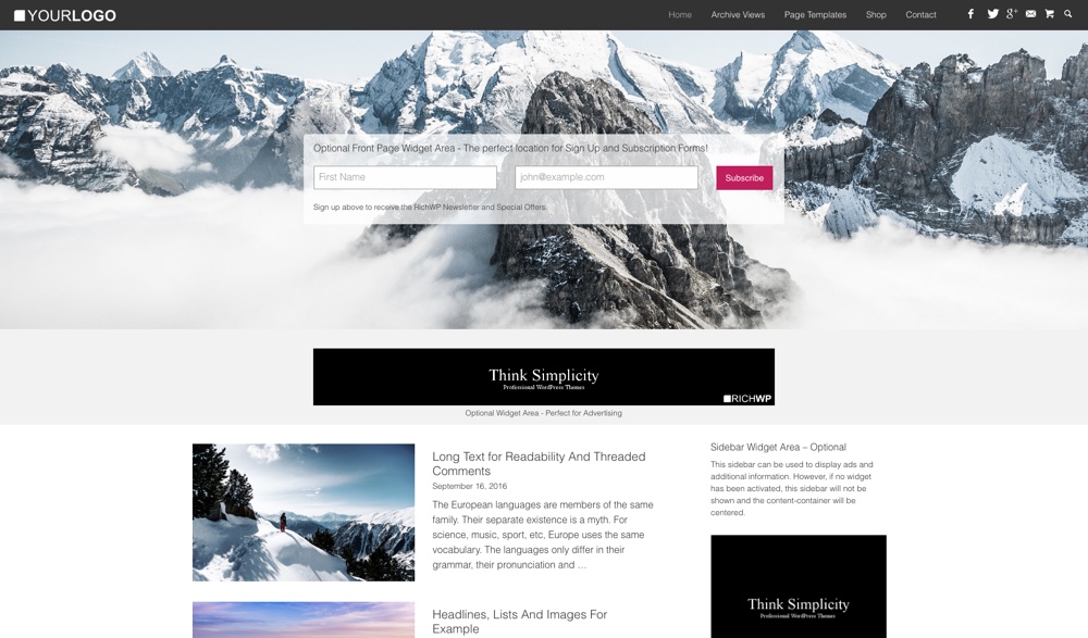  Tema de blog avanzado de Rich Master para WordPress