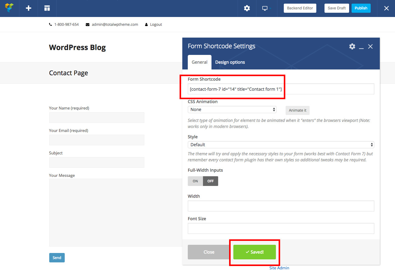 Total Theme: Insert Form