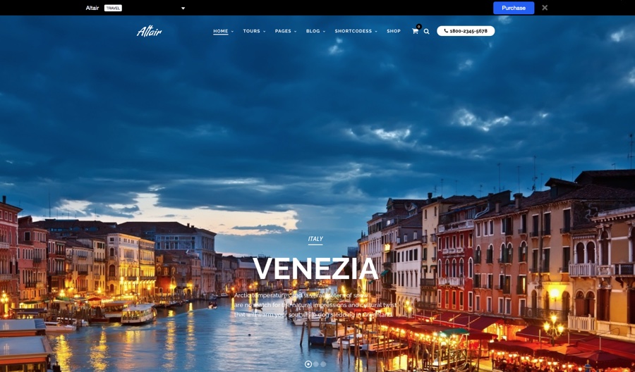 Altair Travel & Vacation WordPress Theme