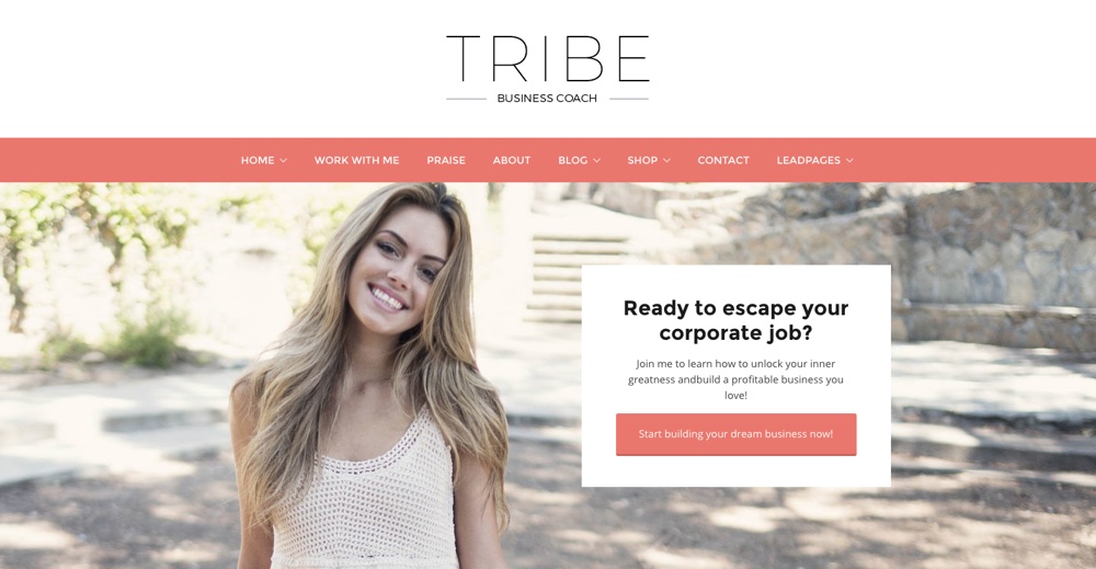 Tribe Coach Feminine Coaching Business WordPress Theme