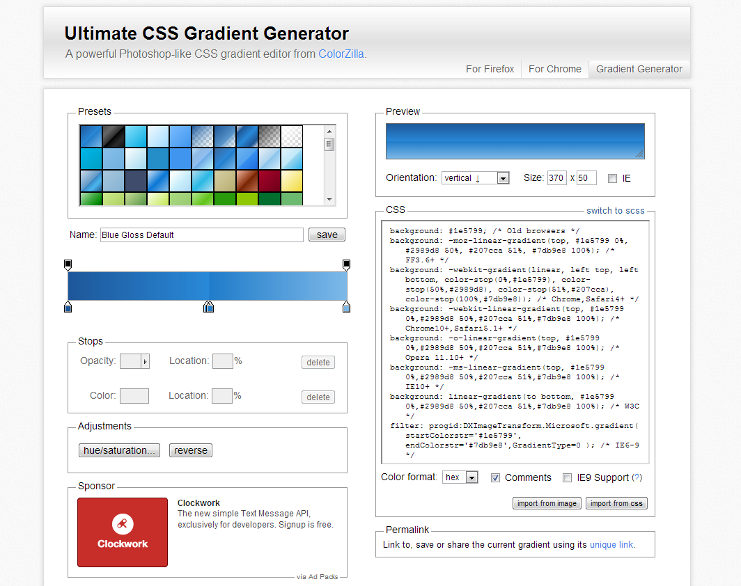 ultimate color gradient generator