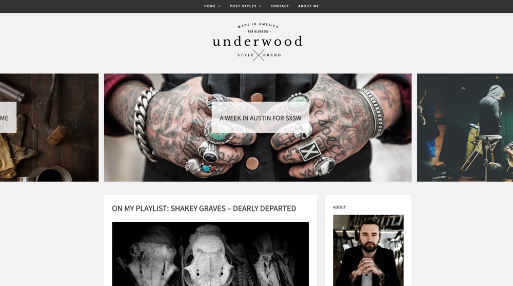 Underwood modern blogolás WordPress téma