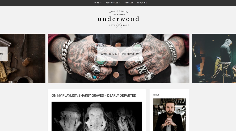  Underwood Thème WordPress de blogs modernes 