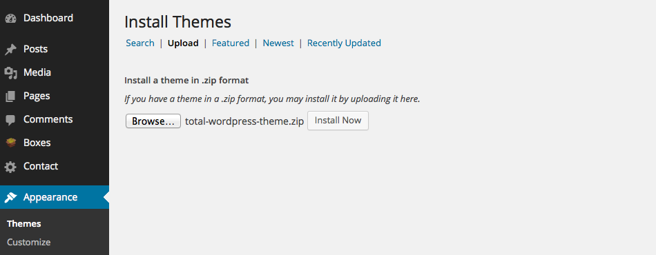 GoDaddy Setup: Upload A Theme