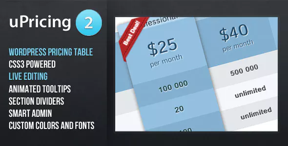 uPricing - Pricing Table for WordPress