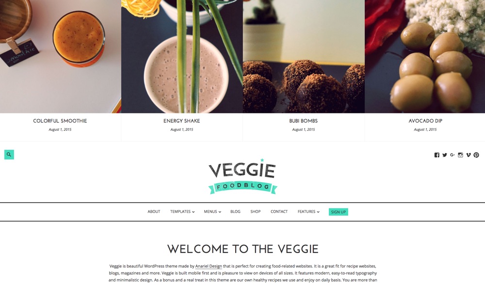Veggie Blogging WordPress Theme