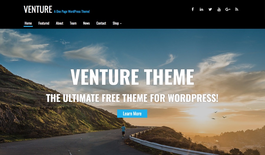 Venture Pro a One Page WordPress Theme