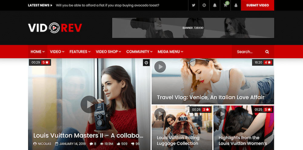 VideoRev Video WordPress Theme