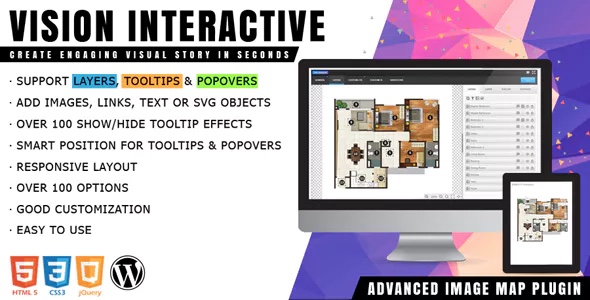 Vision Interactive - Créateur de cartes d'images pour WordPress