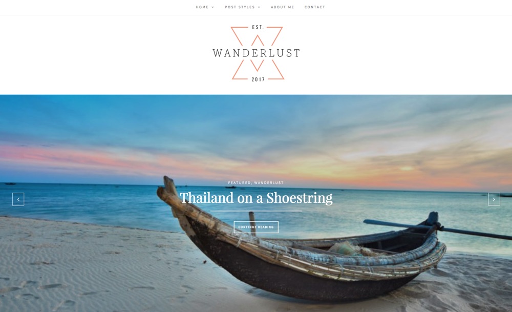 Wanderlust Travel Blog WordPress Theme