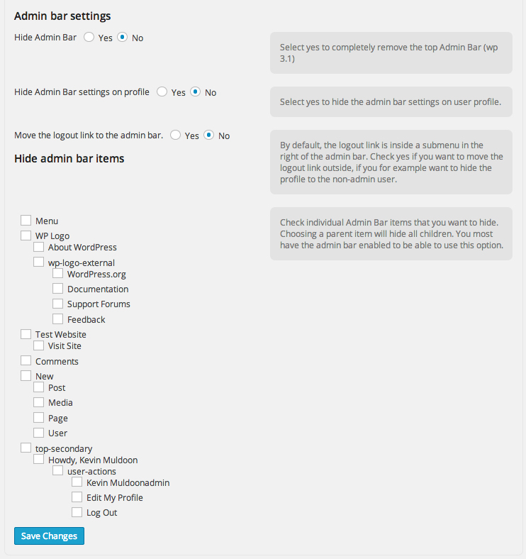 Navigation Options