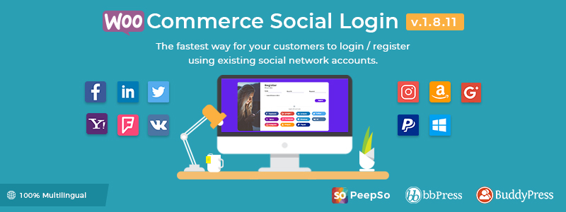 WooCommerce Social Login Premium WordPress Plugin