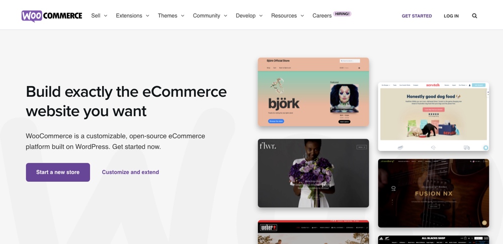 WooCommerce landing page