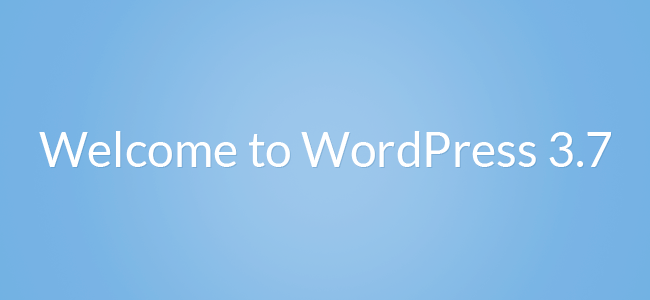 WordPress 3.7 Release