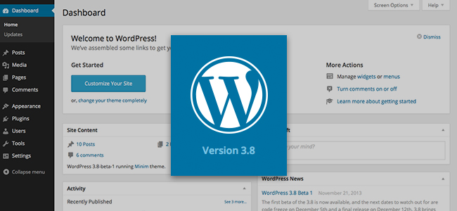 WordPress 3.8 Beta Release