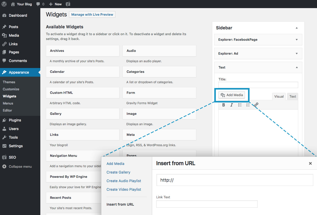 WordPress 4.9 Text Widget