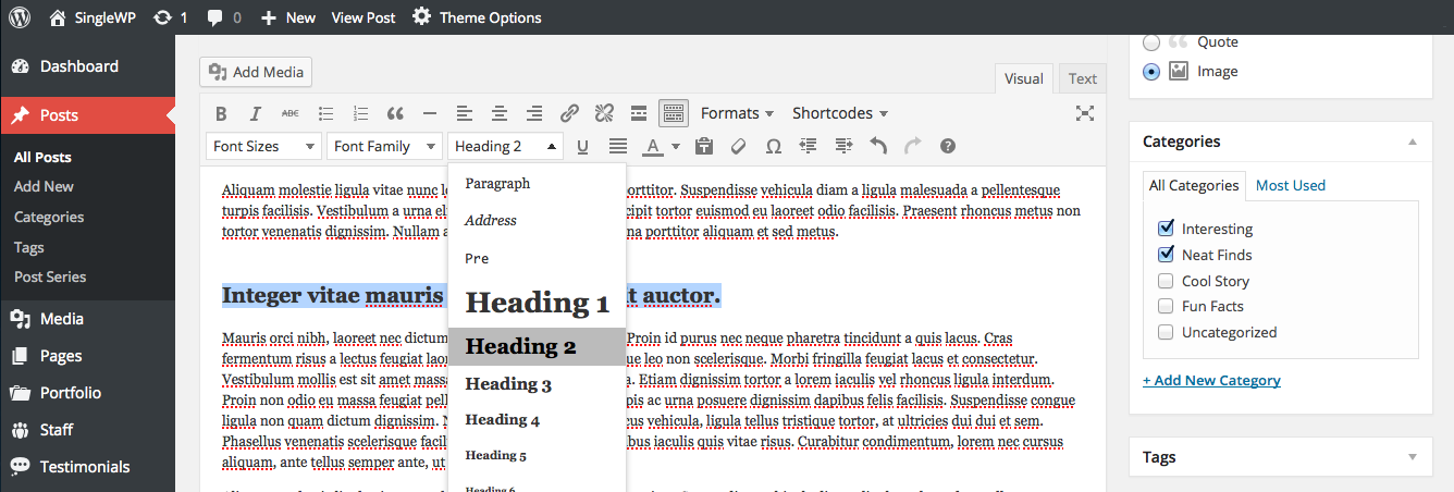 WordPress 4.0 Sticky Editor