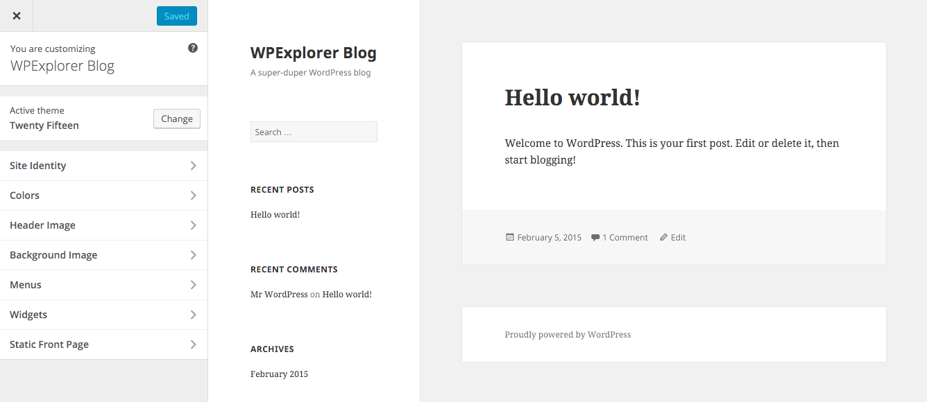 WordPress Theme Customizer