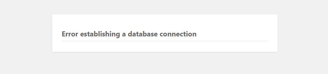 wordpress error establishing a database connection error