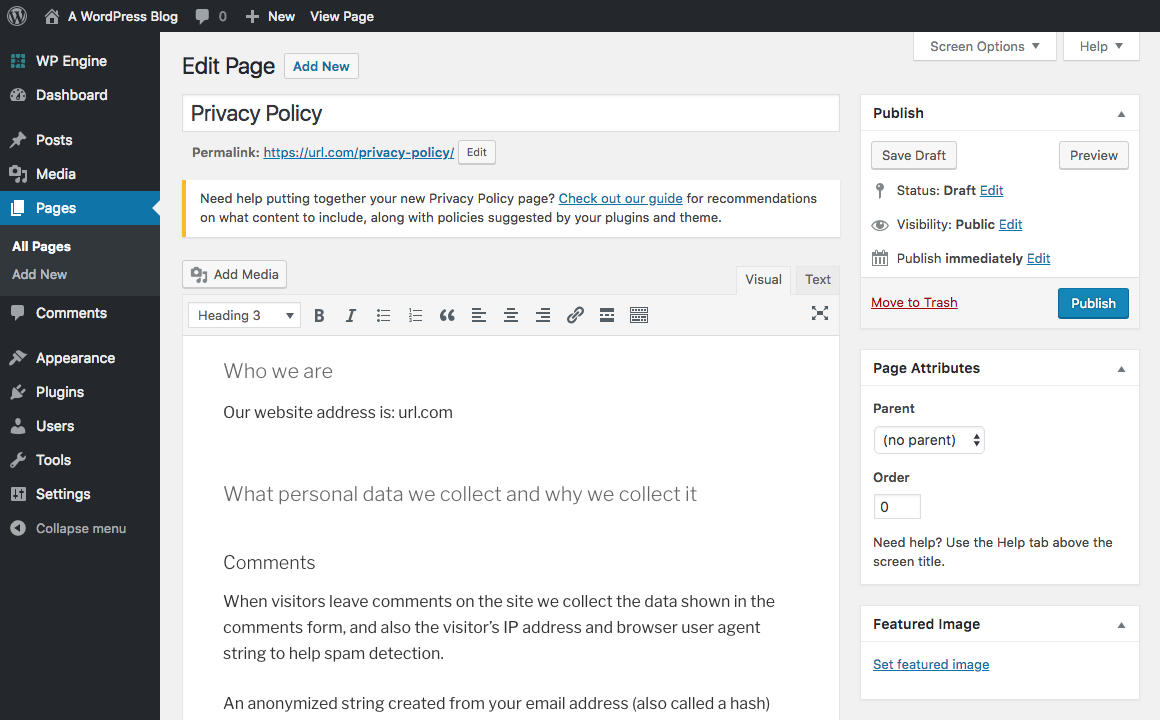 WordPress Generated Privacy Policy