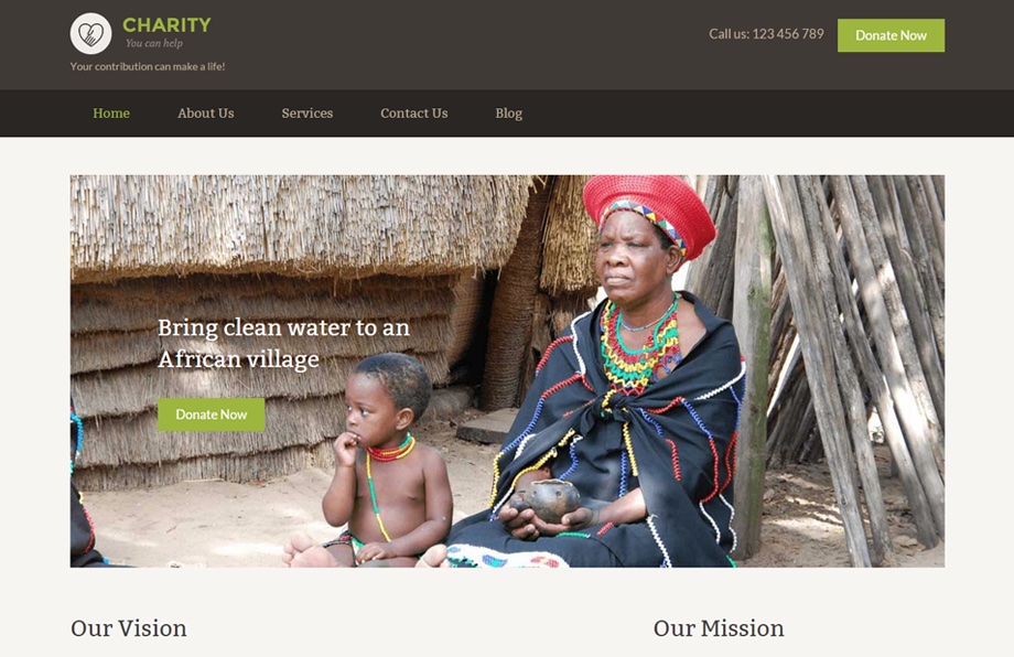 Charity Quick Edit WordPress Theme