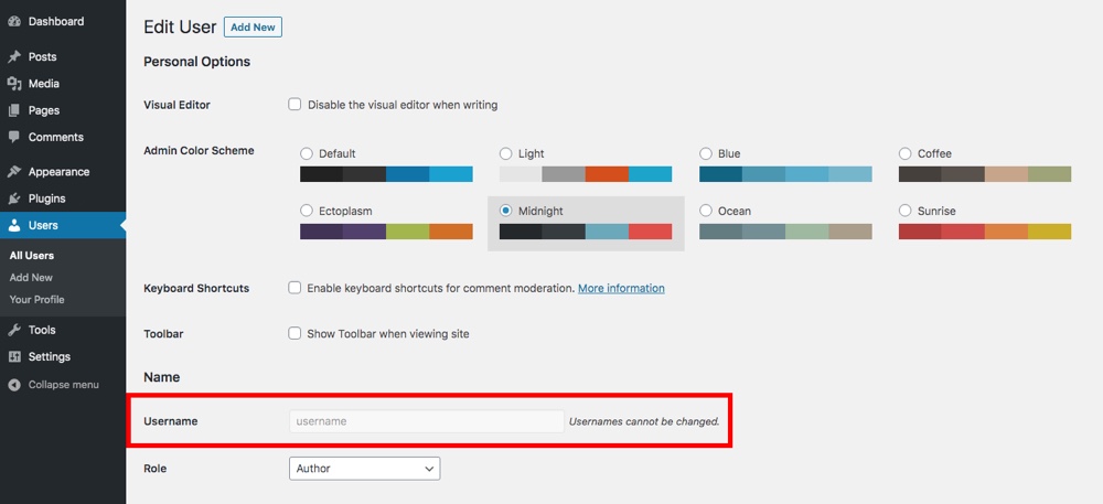 Exemple de slug d'auteur WordPress