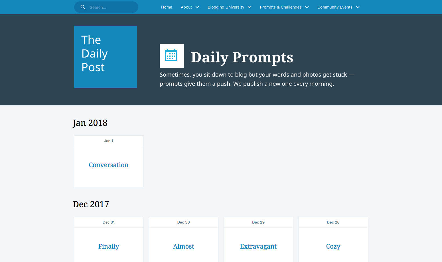 WordPress Writing Prompts