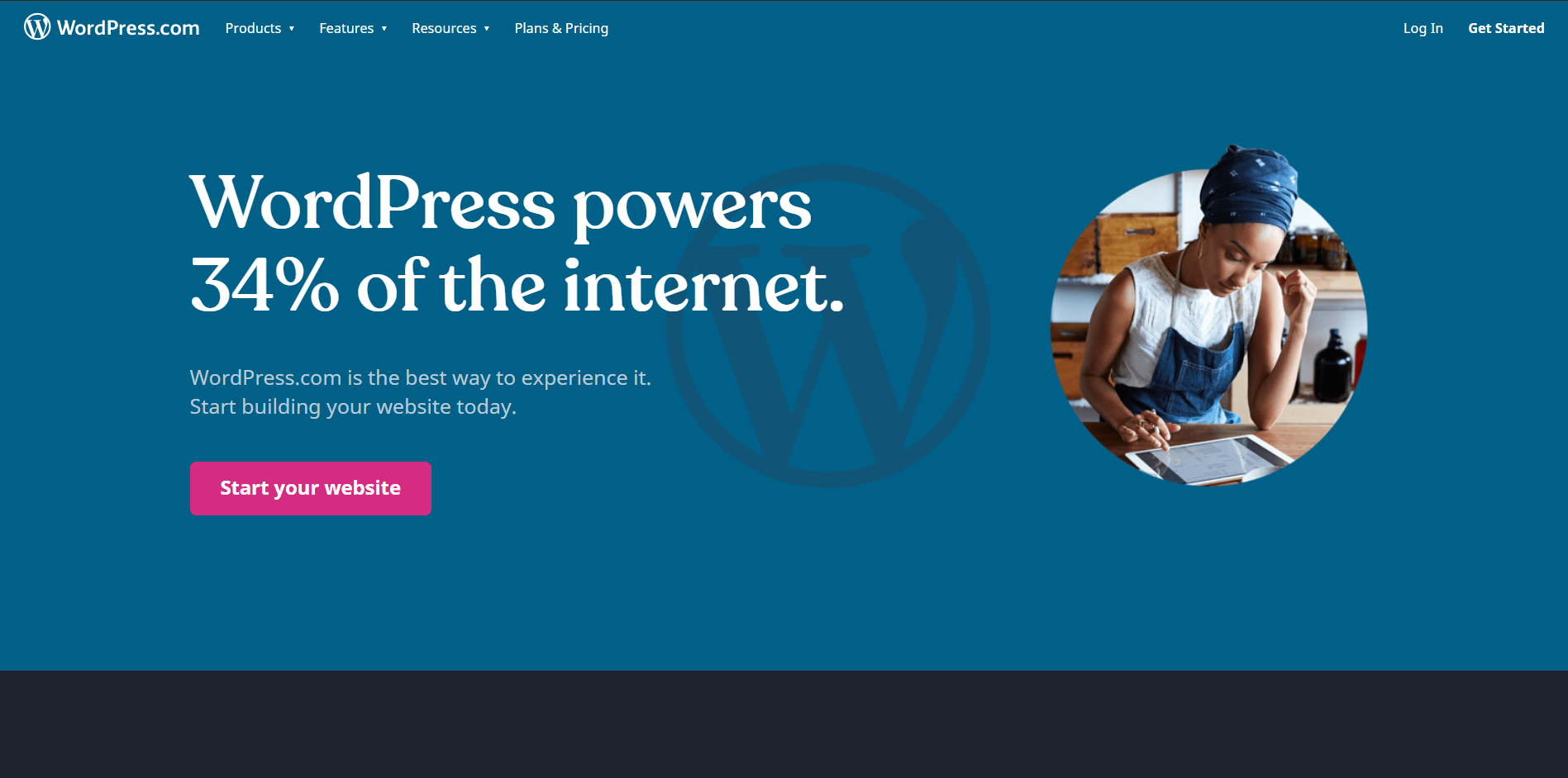 wordpress.com free landing page