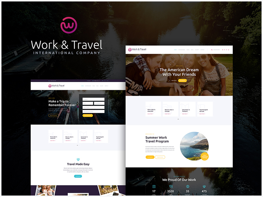 Work & Travel Company & Youth Programs WordPress Theme