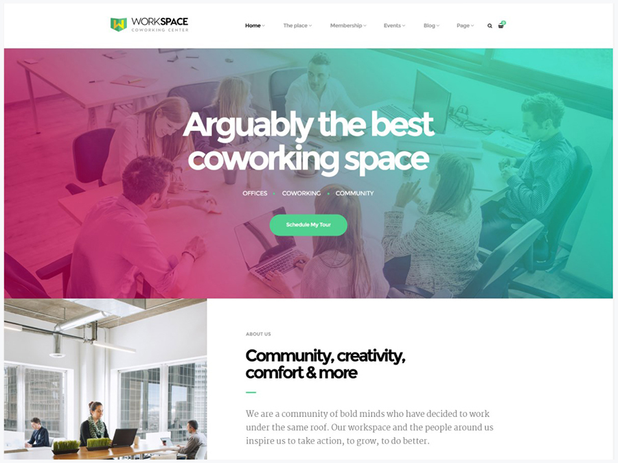 12 best coworking wordpress themes to inspire digital nomads creativity wordpress theme