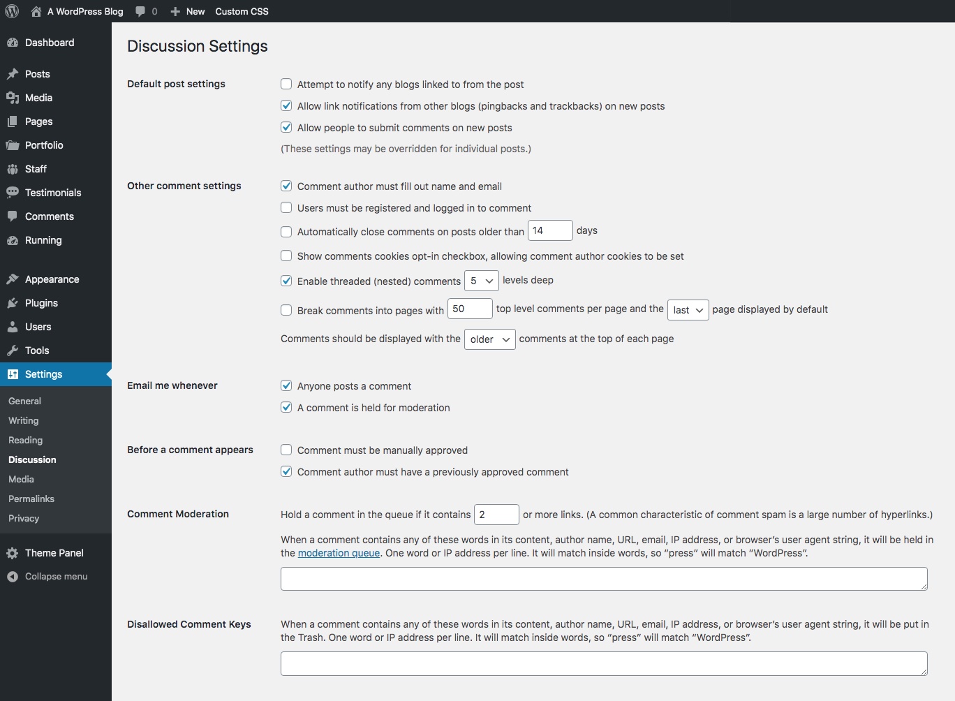 WordPress Comment Moderation