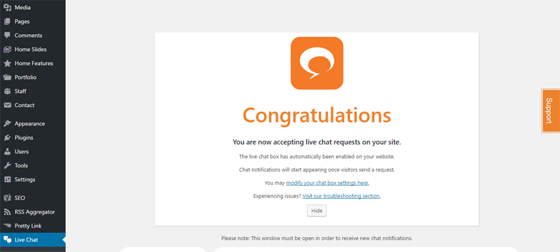 wp-live-chat-support-plugin-installed