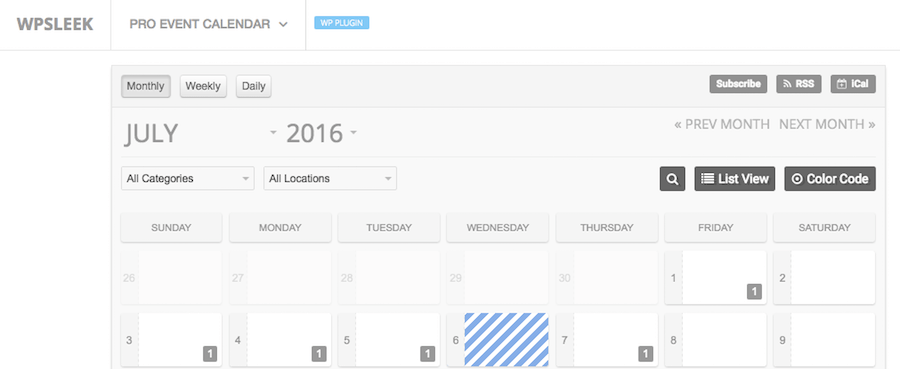 WordPress Pro Event Calendar