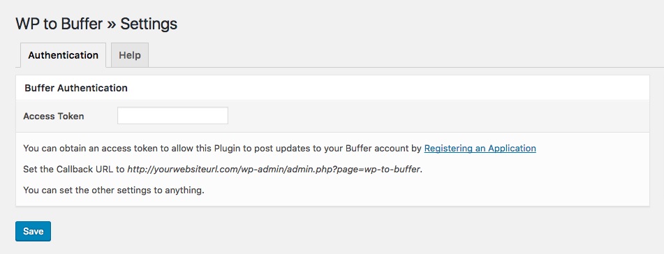 WordPress to Buffer Authentication