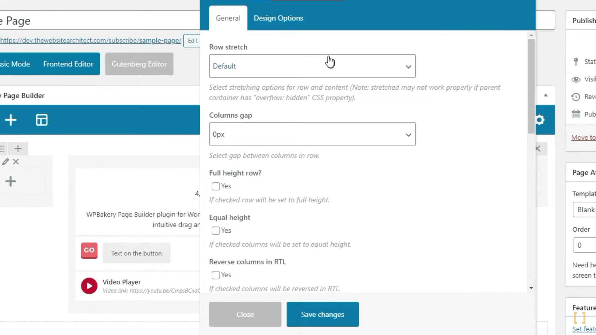 WPBakery Backend Options