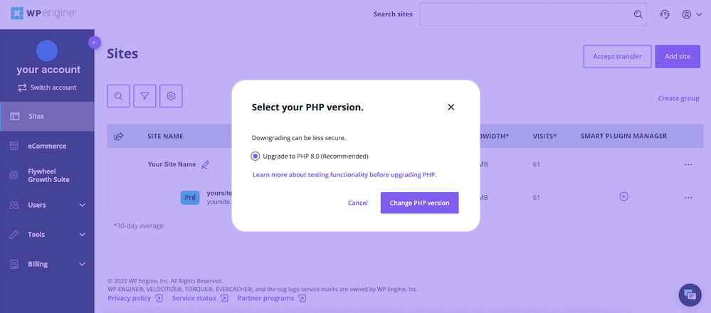 ارتقاء موتور WP PHP