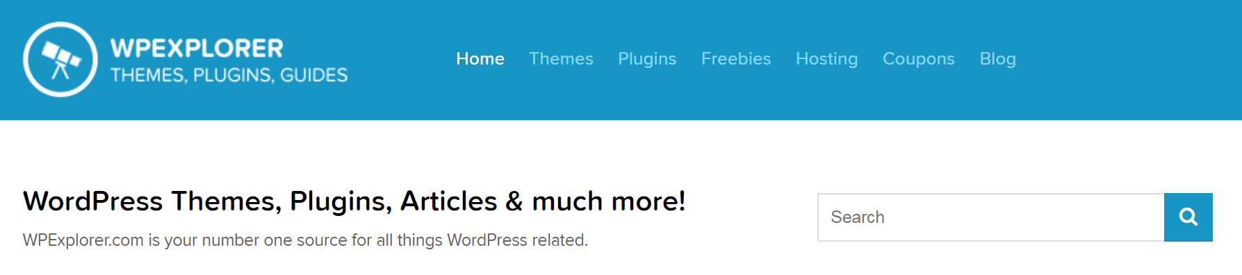 The WPExplorer website menu.