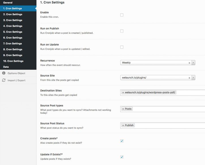 WordPress Multisite Sync Settings