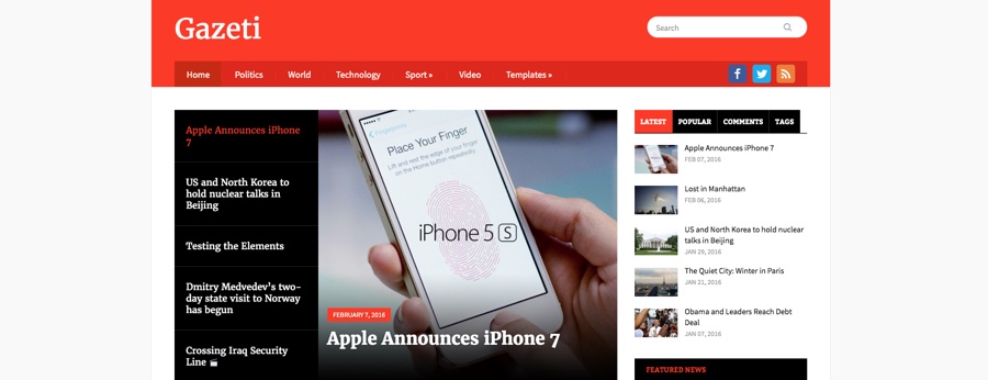 Gazeti News WordPress Theme